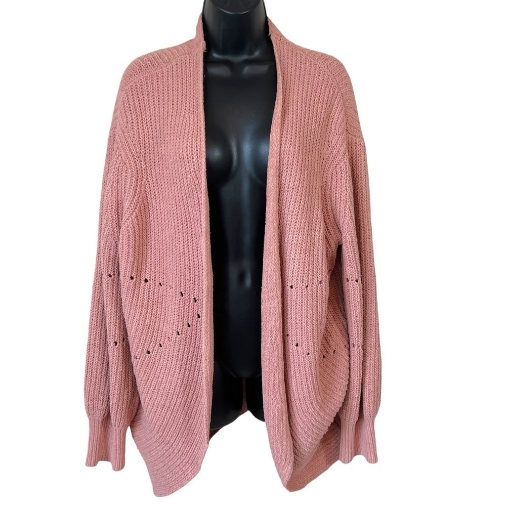 A New Day Pink Knit Open Front Topper Cardigan